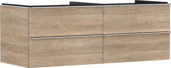 - HANSGROHE Xelu Q Szafka pod umywalkę nablatową z 4 szufladami 136 x 55cm, naturalny dąb 54088000 - 54088000 - Łazienki Szydłowski