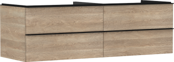 - HANSGROHE Xelu Q Szafka pod umywalkę nablatową z 4 szufladami 156 x 55 cm naturalny dąb 54092670 - 54092670 - Łazienki Szydłowski