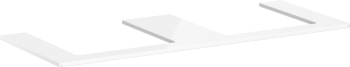 - HANSGROHE Xelu Q Blat 136 x 55cm z wycięciami pod 2 umywalki wpuszczane, szlifowaną 50 x 48cm biały wysoki połysk 54099050 - 54099050 - Łazienki Szydłowski