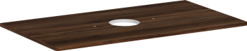  - HANSGROHE Xelu Q Blat 98 x 55cm z wycięciem na środku pod umywalkę nablatową bez otworu na baterię ciemny orzech 54114630 - 54114630 - Łazienki Szydłowski