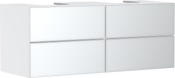  - HANSGROHE Xevolos E Szafka pod 2 szlifowane umywalki wpuszczane w blat z 4 szufladami 137 x 55cm biały mat 54196320 - 54196320 - Łazienki Szydłowski