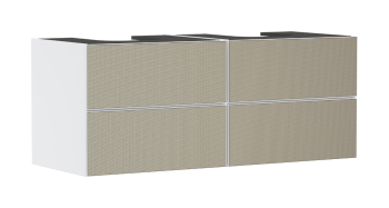  - HANSGROHE Xevolos E Szafka pod 2 szlifowane umywalki wpuszczane w blat z 4 szufladami 137 x 55cm biały mat 54196390 - 54196390 - Łazienki Szydłowski