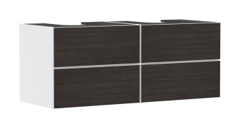  - HANSGROHE Xevolos E Szafka pod 2 szlifowane umywalki wpuszczane w blat z 4 szufladami 137 x 55 cm biały mat/dąb ciemny 54196730 - 54196730 - Łazienki Szydłowski