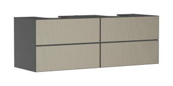  - HANSGROHE Xevolos E Szafka pod 2 szlifowane umywalki wpuszczane w blat z 4 szufladami 157 x 55cm szary łupek matowy 54201390 - 54201390 - Łazienki Szydłowski