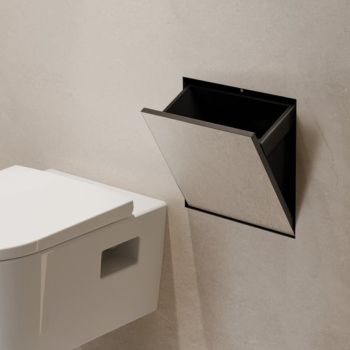 - HANSGROHE XtraStoris Rock Wnęka ścienna z koszem na śmieci i drzwiczkami do wyłożenia płytkami 30 x 30 x 14 cm czarny mat 56090670 - 56090670 - Łazienki Szydłowski