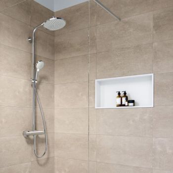 - HANSGROHE XtraStoris Original Wnęka ścienna z ozdobną ramką 30 x 15 x 7 cm biały mat 56092700 - 56092700 - Łazienki Szydłowski