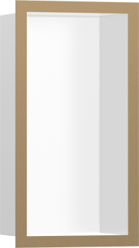  - HANSGROHE XtraStoris Individual Wnęka ścienna Biały Matowy z ozdobną ramką 30 x 15 x 10 cm brąz szczotkowany 56096140 - 56096140 - Łazienki Szydłowski