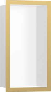  - HANSGROHE XtraStoris Individual Wnęka ścienna Biały Matowy z ozdobną ramką 30 x 15 x 10 cm złoty optyczny polerowany  56096990 - 56096990 - Łazienki Szydłowski