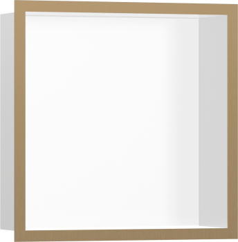  - HANSGROHE XtraStoris Individual Wnęka ścienna Biały Matowy z ozdobną ramką 30 x 30 x 10 cm brąz szczotkowany  56099140 - 56099140 - Łazienki Szydłowski
