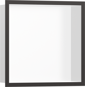  - HANSGROHE XtraStoris Individual Wnęka ścienna Biały Matowy z ozdobną ramką 30 x 30 x 10 cm czarny chrom szczotkowany 56099340 - 56099340 - Łazienki Szydłowski