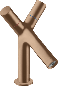  - AXOR Starck 2-uchwytowa bateria umywalkowa 80 z kompletem odpływowym z cięgłem czerwone złoto szczotkowane 10030310 - 10030310 U - Łazienki Szydłowski