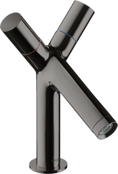  - AXOR Starck 2-uchwytowa bateria umywalkowa 80 z kompletem odpływowym z cięgłem czarny chrom polerowany 10030330 - 10030330 - Łazienki Szydłowski