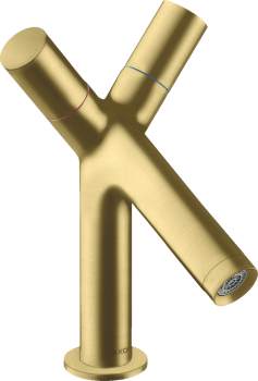  - AXOR Starck 2-uchwytowa bateria umywalkowa 80 z kompletem odpływowym z cięgłem mosiądz szczotkowany 10030950 - 10030950 U - Łazienki Szydłowski