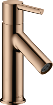 - AXOR Starck Jednouchwytowa bateria umywalkowa 80 do małych umywalek z kompletem odpływowym z cięgłem czerwony złoty polerowany 10102300 - 10102300 - Łazienki Szydłowski
