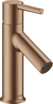  - AXOR Starck Jednouchwytowa bateria umywalkowa 80 do małych umywalek z kompletem odpływowym z cięgłem czerwone złoto szczotkowane 10102310 - 10102310 - Łazienki Szydłowski