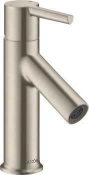  - AXOR Starck Jednouchwytowa bateria umywalkowa 80 do małych umywalek z kompletem odpływowym z cięgłem nikiel szczotkowany 10102820 - 10102820 U - Łazienki Szydłowski