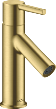  - AXOR Starck Jednouchwytowa bateria umywalkowa 80 do małych umywalek z kompletem odpływowym z cięgłem mosiądz szczotkowany 10102950 - 10102950 U - Łazienki Szydłowski