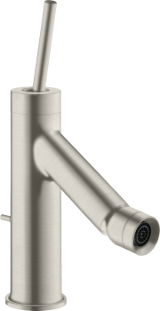  - AXOR Starck Jednouchwytowa bateria bidetowa z uchwytem Pin i kompletem odpływowym z cięgłem stal szlachetna optyczna 10211800 - 10211800 - Łazienki Szydłowski