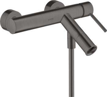 - AXOR Starck Jednouchwytowa bateria wannowa z uchwytem Pin, natynkowa czarny chrom szczotkowany 10411340 - 10411340 - Łazienki Szydłowski