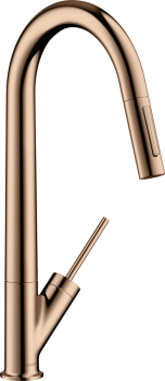- AXOR Starck Jednouchwytowa bateria kuchenna 270 z wyciąganą wylewką czerwony złoty polerowany 10821300 - 10821300 - Łazienki Szydłowski