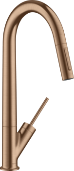  - AXOR Starck Jednouchwytowa bateria kuchenna 270 z wyciąganą wylewką czerwone złoto szczotkowane 10821310 - 10821310 - Łazienki Szydłowski