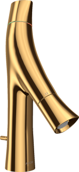 - AXOR Starck Organic 2-uchwytowa bateria umywalkowa 80 z kompletem odpływowym z cięgłem złoty optyczny polerowany 12010990 - 12010990 - Łazienki Szydłowski