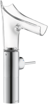  - AXOR Starck V Jednouchwytowa bateria umywalkowa 220 do umywalek nablatowych ze szklaną wylewką i niezamykanym kompletem odpływowym chrom 12114000 - 12114000 - Łazienki Szydłowski