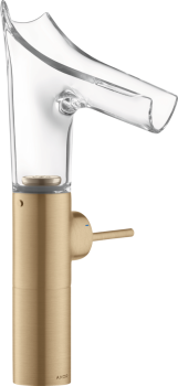 - AXOR Starck V bateria umywalkowa 220 do umywalek nablatowych ze szklaną wylewką i niezamykanym kompletem odpływowym brąz szczotkowany 12114140 - 12114140 U - Łazienki Szydłowski