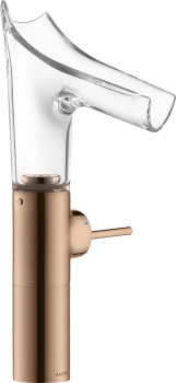 - AXOR Starck V Jednouchwytowa bateria umywalkowa 220 czerwony złoty polerowany 12114300 - 12114300 U - Łazienki Szydłowski