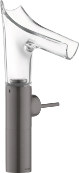  - AXOR Starck V bateria umywalkowa 220 do umywalek nablatowych ze szklaną wylewką  czarny chrom szczotkowany 12114340 - 12114340 - Łazienki Szydłowski