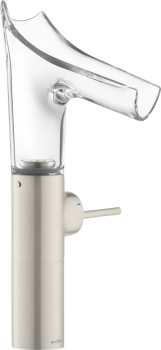  - AXOR Starck V Jednouchwytowa bateria umywalkowa 220 do umywalek nablatowych ze szklaną wylewką i niezamykanym kompletem odpływowym 12114800 - 12114800 - Łazienki Szydłowski