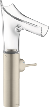  - AXOR Starck V Jednouchwytowa bateria umywalkowa 220 do umywalek nablatowych ze szklaną wylewką nikiel szczotkowany 12114820 - 12114820 U - Łazienki Szydłowski