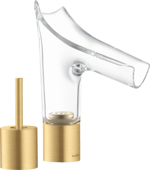 - AXOR Starck V 2-otworowa bateria umywalkowa 110 z niezamykanym kompletem odpływowym złoty optyczny szczotkowany 12115250 - 12115250 U - Łazienki Szydłowski