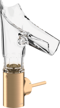 - AXOR Starck V Jednouchwytowa bateria umywalkowa 140 ze szklaną wylewką i niezamykanym kompletem odpływowym, cięcie fasetowe brąz szczotkowany 12123140 - 12123140 U - Łazienki Szydłowski