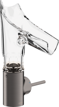 - AXOR Starck V Jednouchwytowa bateria umywalkowa 140 ze szklaną wylewką czarny chrom szczotkowany 12123340 - 12123340 - Łazienki Szydłowski