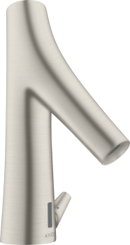  - AXOR Starck Organic Elektroniczna bateria umywalkowa z bieżącą regulacją temperatury, zasilana baterią stal szlachetna optyczna 12171800 - 12171800 - Łazienki Szydłowski