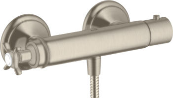 - AXOR Montreux Bateria prysznicowa z uchwytami krzyżowymi, termostatyczna, natynkowa nikiel szczotkowany 16261820 - 16261820 - Łazienki Szydłowski