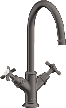 - AXOR Montreux 2-uchwytowa bateria umywalkowa z kompletem odpływowym z cięgłem czarny chrom szczotkowany 16502340 - 16502340 - Łazienki Szydłowski