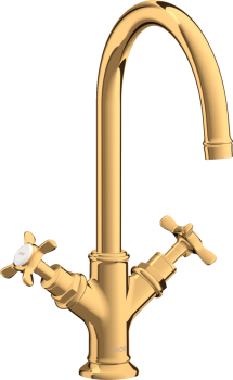 - AXOR Montreux 2-uchwytowa bateria umywalkowa 210 z uchwytami krzyżowymi i kompletem odpływowym z cięgłem 16502990 - 16502990 - Łazienki Szydłowski