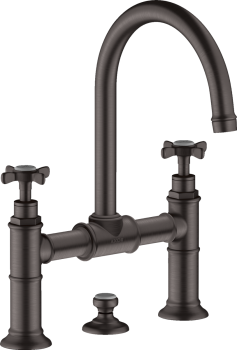 - AXOR Montreux 2-uchwytowa bateria umywalkowa 220 z uchwytami krzyżowymi i kompletem odpływowym z cięgłem 16510340 - 16510340 - Łazienki Szydłowski