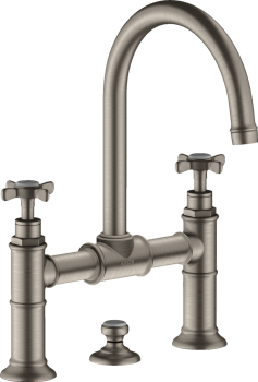  - AXOR Montreux 2-uchwytowa bateria umywalkowa 220 z uchwytami krzyżowymi i kompletem odpływowym z cięgłem 16510800 - 16510800 - Łazienki Szydłowski