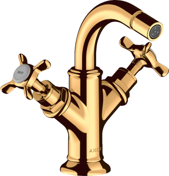 - AXOR Montreux 2-uchwytowa bateria bidetowa z uchwytami krzyżowymi i kompletem odpływowym z cięgłem 16520990 - 16520990 - Łazienki Szydłowski