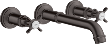 - AXOR Montreux 3-otworowa bateria umywalkowa z uchwytami krzyżowymi i wlewką 165 - 225 mm, ścienna, podtynkowa 16532340 - 16532340 - Łazienki Szydłowski