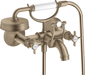 - AXOR Montreux 2-uchwytowa bateria wannowa z uchwytami krzyżowymi, natynkowa nikiel szczotkowany 16540820 - 16540820 - Łazienki Szydłowski