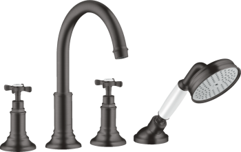 - AXOR Montreux 4-otworowa bateria wannowa do montażu na cokole z płytek z uchwytami krzyżowymi 16544340 - 16544340 - Łazienki Szydłowski