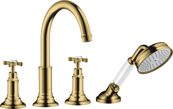 - AXOR Montreux 4-otworowa bateria wannowa do montażu na cokole z płytek z uchwytami krzyżowymi 16544990 - 16544990 - Łazienki Szydłowski