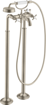 - AXOR Montreux 2-uchwytowa bateria wannowa z uchwytami krzyżowymi, wolnostojąca nikiel szczotkowany 16547820 - 16547820 - Łazienki Szydłowski