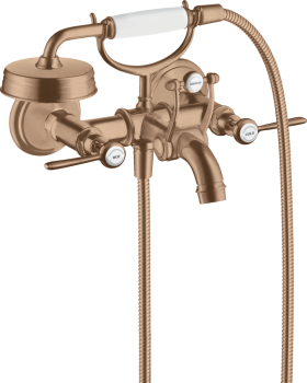 - AXOR Montreux 2-uchwytowa bateria wannowa z uchwytami jednoramiennymi, czerwone złoto szczotkowane 16551310 - 16551310 - Łazienki Szydłowski