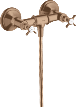 - AXOR Montreux 2-uchwytowa bateria prysznicowa z uchwytami krzyżowymi, natynkowa czerwone złoto szczotkowane 16560310 - 16560310 - Łazienki Szydłowski