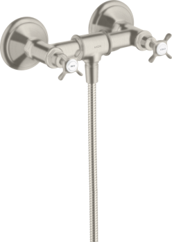  - AXOR Montreux 2-uchwytowa bateria prysznicowa z uchwytami krzyżowymi, natynkowa stal szlachetna optyczna 16560800 - 16560800 - Łazienki Szydłowski